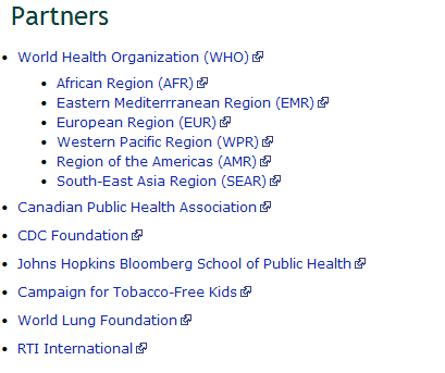 Screenshot of Partners list