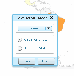 Screenshot of save map dialog box