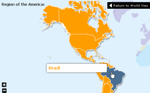 Screenshot of user highlighting a country