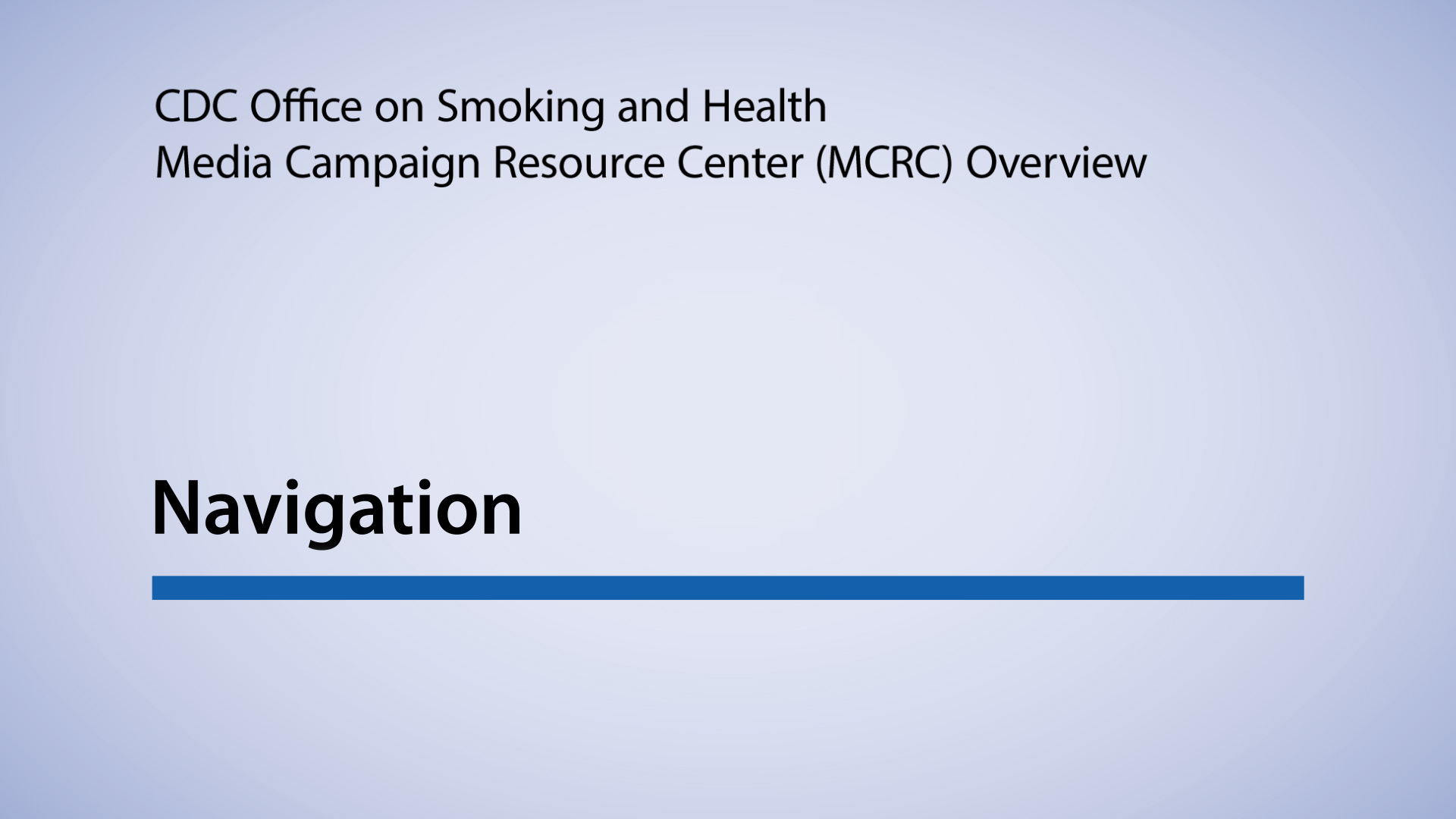 mcrc overview series, video i: navigating the mcrc